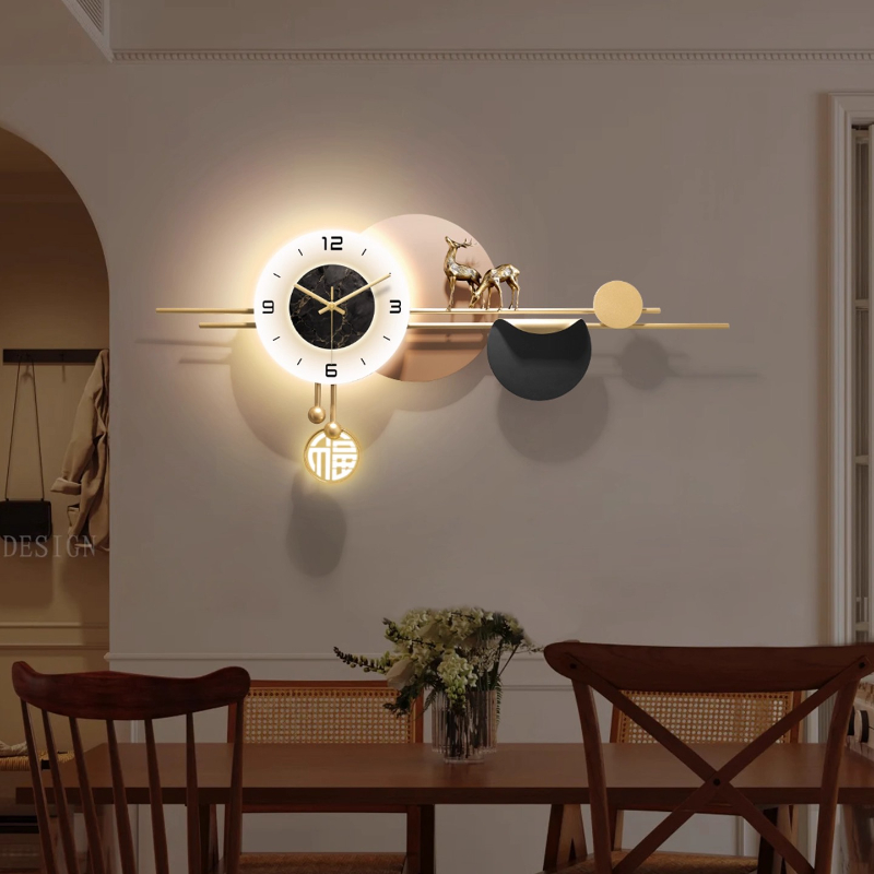 Luxury Lifestyle Living - Luz de luxo interior relógios parede